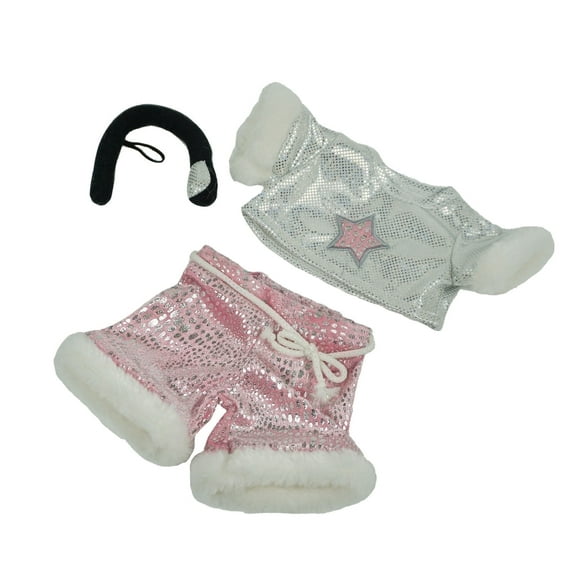 Plush Gear Girls Rock Star Trendy Pink White Outfit for 6-10" Stuffed Toy