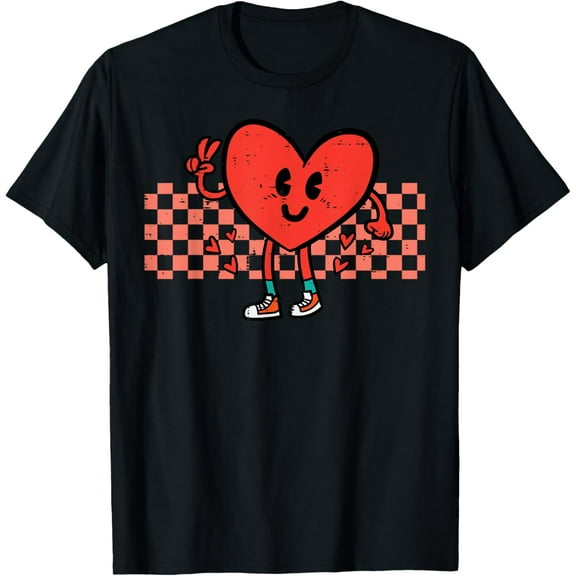 Cute Valentine Shirt Men Heart Graphic Casual T-shirt