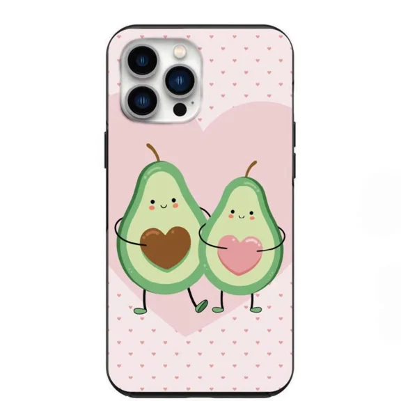 Cute Valentine's Day Avocado Couple Pattern Phone Case with iPhone 17 to 11 Pro Max