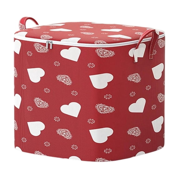 Cute Valentine's Day Heart Storage Bins with Zipper and Carrying Handle,Foldable Storage Boxes Organizer Containers Baskets for Home Bedroom Closet Office