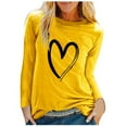 thumbnail image 1 of Cute Valentine's Day T Shirts Gifts for Women Love Heart Print Tops Crewneck Long Sleeve Graphic Tee Tops Mother's Day, 1 of 8