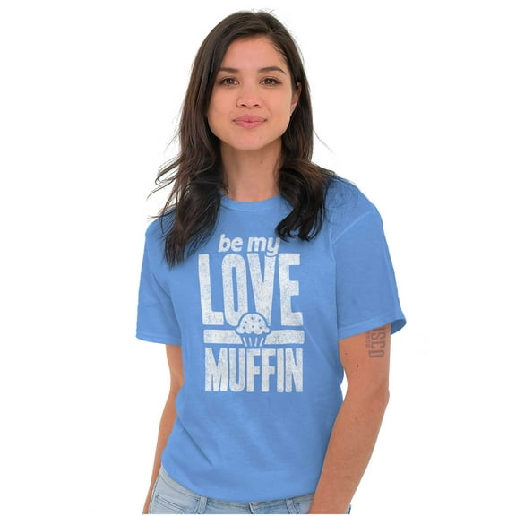 Cute Valentines Day Be My Love Muffin Women's Plus Size Graphic Tee Brisco Brands 2X