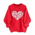 thumbnail image 1 of Cute Valentines Outfits For Women Long Sleeve Love Heart Graphic Sweatshirts Pullover Valentine's Crewneck Sweatshirt, 1 of 6