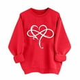 thumbnail image 1 of Cute Valentines Outfits For Women Long Sleeve Love Heart Graphic Sweatshirts Pullover Valentine's Crewneck Sweatshirt, 1 of 6