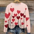 thumbnail image 1 of Cute Valentines Sweatshirts for Women, Heart Print Sweatshirts, Womens Long Sleeve Sweatshirts Casual Round Neck Pullover Tops Valentine's Day Long Sleeved Fashionable Printed Sweatshirt, 1 of 4