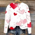 thumbnail image 1 of Cute Valentines Sweatshirts for Women, Heart Print Sweatshirts, Womens Long Sleeve Sweatshirts Casual Round Neck Pullover Tops Valentine's Day Long Sleeved Fashionable Printed Sweatshirt, 1 of 4