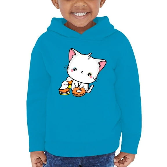 Cute Vampire Kitten W Donut Hoodie Toddler -Image by Shutterstock, 5 Toddler