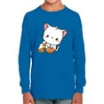 thumbnail image 1 of Cute Vampire Kitten W Donut Long Sleeve Toddler -Image by Shutterstock,  2 Toddler, 1 of 4