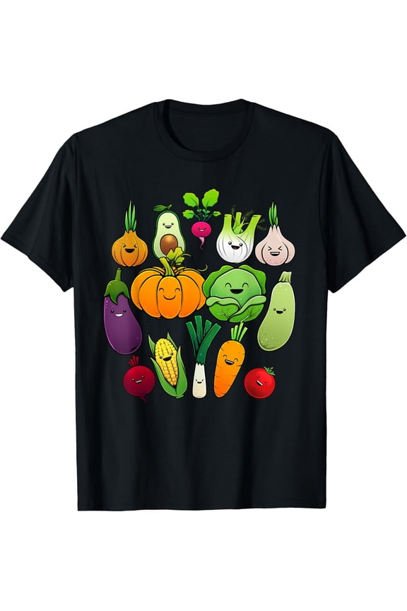 Cute Vegetable Art Men Women Healthy Veggie Vegan Gardening T-Shirt Small