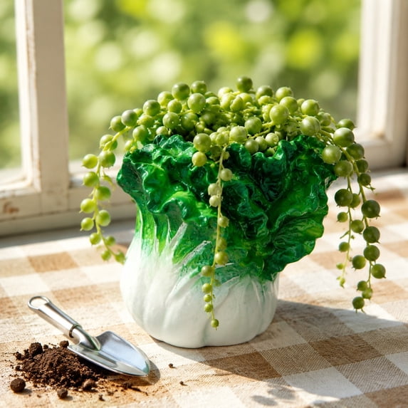 Cute Vegetable Shaped Planter Pots - Mini Resin Pots, Decorative Small Flower Pots for Home Tabletop & Garden