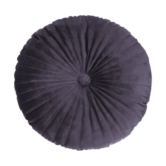 Velvet Pumpkin Throw Pillow,Round Decorative Velvet Cushion with Center Button,Soft Floor Pillow for Sofa Bed Vanity Chair,Halloween Fall Decor