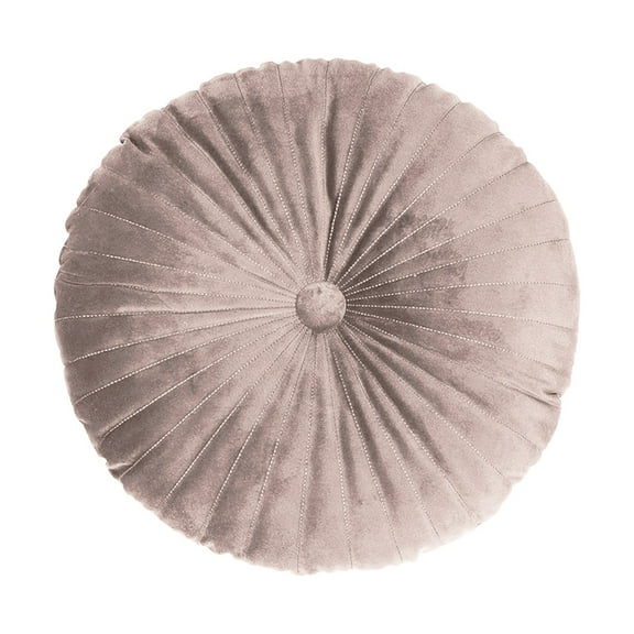 Cute Velvet Round Throw Pillow, Decorative Round Pleated Pillow with Center Button, Pumpkin Shaped Velvet Floor Pillows for Sofa Couch, Vanity Chair, Bed, Bohemian Home Decor Accent