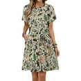 thumbnail image 1 of Cute Vintage Bug Pattern Dress Summer Street Style Dresses Female Short Sleeve Printed Sundress, 1 of 7