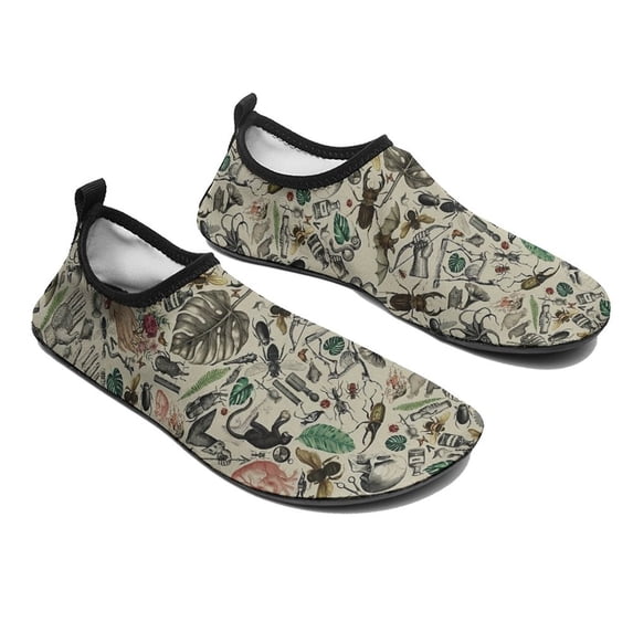 Cute Vintage Bug Pattern Water Shoes Beach Slip-on Shoes for Men Women Swim Pool Yoga Surfing Sneakers Quick-Dry Sports Barefoot Shoes