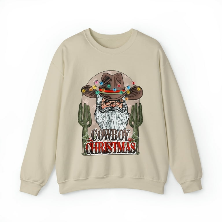 Cute Vintage Cowboy Christmas Cowboy Santa Sweatshirt