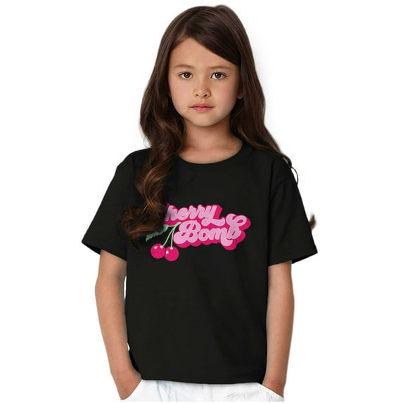 Cute Vintage Retro Cherry Bomb Girls Kids T Shirt Tees Teen Brisco Brands M