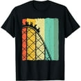 thumbnail image 1 of Cute Vintage Roller Coaster Design Men Women Amusement Park T-Shirt Black Large, 1 of 4