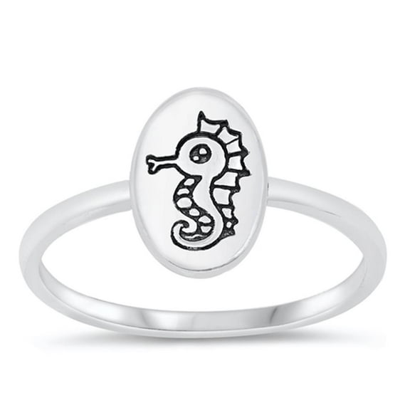 Cute Vintage Seahorse Wholesale Ring .925 Sterling Silver Band Jewelry Female Male Unisex Size 4