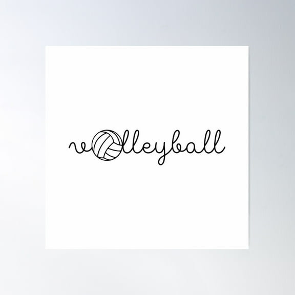 Cute Volleyball Cursive With Ball Poster Wall Art, Modern Wall Decor For Living Room Bedroom, 16x24 UNFRAMED