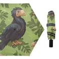 thumbnail image 1 of Cute Vulture Green Leaves All Weather Umbrella Triple Folding Parasol 6 Ribs UV Protection Portable, 1 of 8
