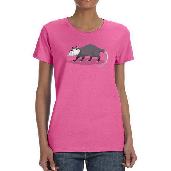Cute Walking Opossum Shaped T-Shirt Women -Image by Shutterstock, Female Medium