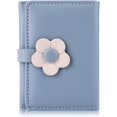 Cute Wallet for Girls Blue Wallet PU Leather Trifolded Small Wallet