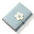 thumbnail image 1 of Cute Wallet Green Slim Wallet Tri-Fold Wallet PU Leather Purse Small Wallet for Women Ladies Teens Girls, Blue, 1 of 6