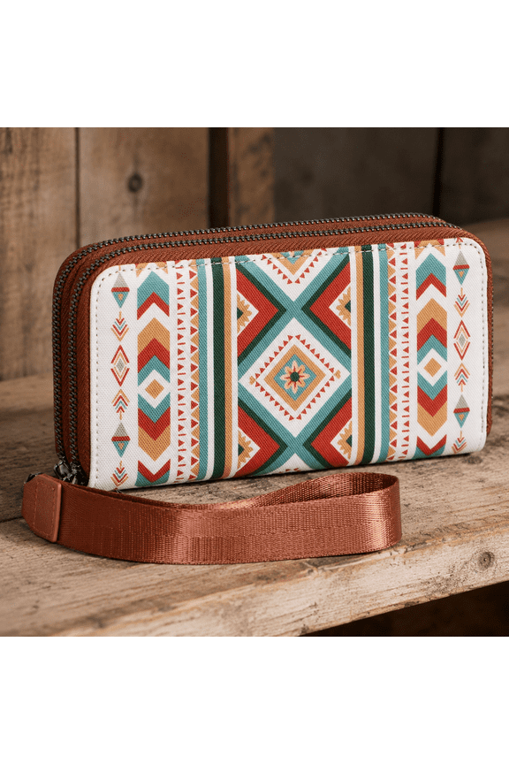 Cute Wallet Rfid For Women 2026 Boho Aztec Ladies Wallets With Wrist Swomen's Is Capable Of Holding Passport Phone Credit Cards