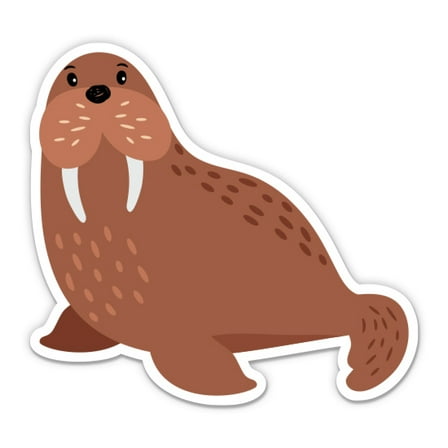 Cute Walrus - 3" Vinyl Sticker - For Car Laptop Water Bottle Phone - Waterproof Decal