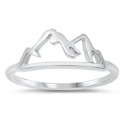 Cute Wanderlust Travel Mountain Range Band Sterling Silver Ring 925 Jewelry Female Male Size 7