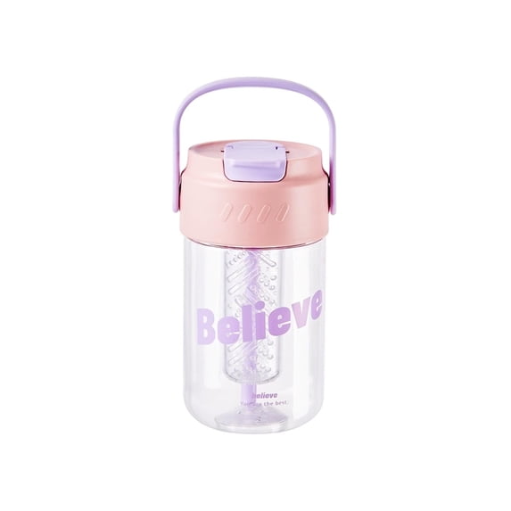 Cute Water Bottle , Portable Large-Capacity Water Bottle with Straw Handle, Leakproof Gym for Sport Workout Pink