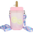 thumbnail image 1 of Cute Water Bottle with Straw - Creative Ice Cream Popsicle Cups Adjustable Shoulder Strap, 1 of 5