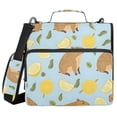 Cute Water Hogs Leaves and Lemons Binder Bag with Shoulder Strap 3 Ring ...