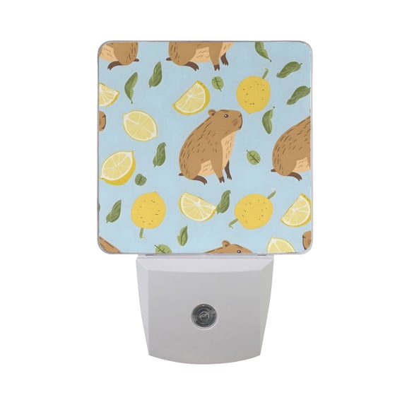 Cute Water Hogs Leaves and Lemons LED Night Light with Smart Sensor Plug Into Wall Dusk to Dawn 2 packs