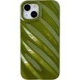 thumbnail image 1 of Cute Water Ripple Pattern Wave Shape Camera Lens Protection Soft Compatible with iPhone Case (Green,iPhone 15 Plus), 1 of 12