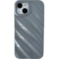 thumbnail image 1 of Cute Water Ripple Pattern Wave Shape Camera Lens Protection Soft Compatible with iPhone Case (Grey,iPhone 14), 1 of 14