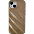 thumbnail image 1 of Cute Water Ripple Pattern Wave Shape Camera Lens Protection Soft Compatible with iPhone Case (Khaki,iPhone 14), 1 of 13