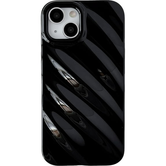 Cute Water Ripple Pattern Wave Shape Camera Lens Protection Soft Compatible with iPhone Case (Pink,iPhone 15 Plus)