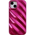 thumbnail image 1 of Cute Water Ripple Pattern Wave Shape Camera Lens Protection Soft Compatible with iPhone Case (Pink,iPhone 15 Plus), 1 of 5