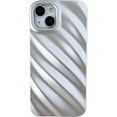 thumbnail image 1 of Cute Water Ripple Pattern Wave Shape Camera Lens Protection Soft Compatible with iPhone Case (Silver,iPhone 12 Pro Max), 1 of 9