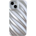thumbnail image 1 of Cute Water Ripple Pattern Wave Shape Camera Lens Protection Soft Compatible with iPhone Case (Silver,iPhone 12 Pro), 1 of 13