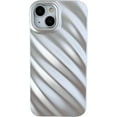 thumbnail image 1 of Cute Water Ripple Pattern Wave Shape Camera Lens Protection Soft Compatible with iPhone Case (Silver,iPhone 14), 1 of 8