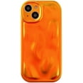 thumbnail image 1 of Cute Water Ripple Shape Camera Lens Protection Soft Compatible with iPhone Case (Fluorescent Orange,iPhone 12), 1 of 15