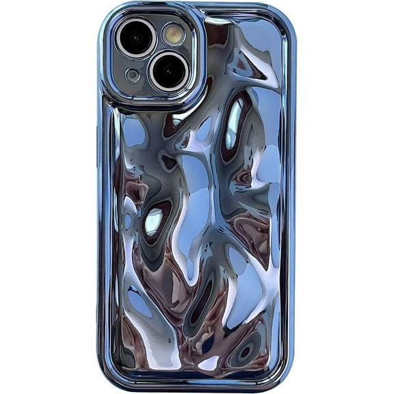 Cute Water Ripple Shape Camera Lens Protection Soft Compatible with iPhone Case (Light Blue,iPhone Xs Max)