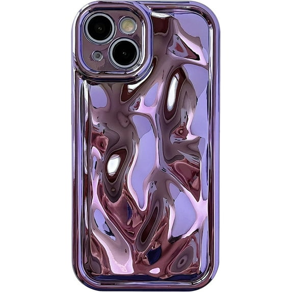 Cute Water Ripple Shape Camera Lens Protection Soft Compatible with iPhone Case (Light Purple,iPhone 12 Pro Max)