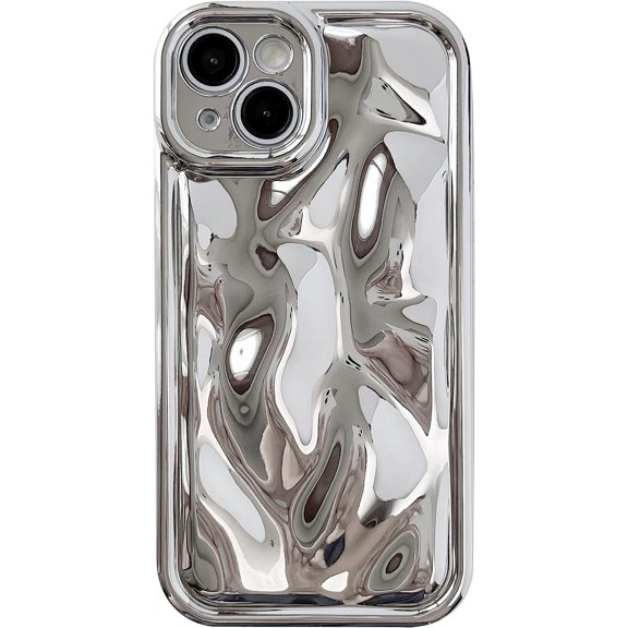 Cute Water Ripple Shape Camera Lens Protection Soft Compatible with iPhone Case (Light Silver,iPhone Xs Max)