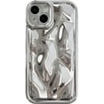 thumbnail image 1 of Cute Water Ripple Shape Chrome Plating Electroplated Camera Lens Protection Soft Compatible with iPhone Case (Light Silver,iPhone 15 Plus), 1 of 14