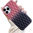 thumbnail image 1 of Cute Water Ripple for iPhone 14 Pro Max Case,Wave Shape Camera Lens Protection Shockproof Soft Silicone Gradient Phone Cases for 14 Pro Max 6.7" (Coral Pink Black), 1 of 11