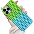 thumbnail image 1 of Cute Water Ripple for iPhone 14 Pro Max Case,Wave Shape Camera Lens Protection Shockproof Soft Silicone Gradient Phone Cases for 14 Pro Max 6.7" (Green Blue), 1 of 11