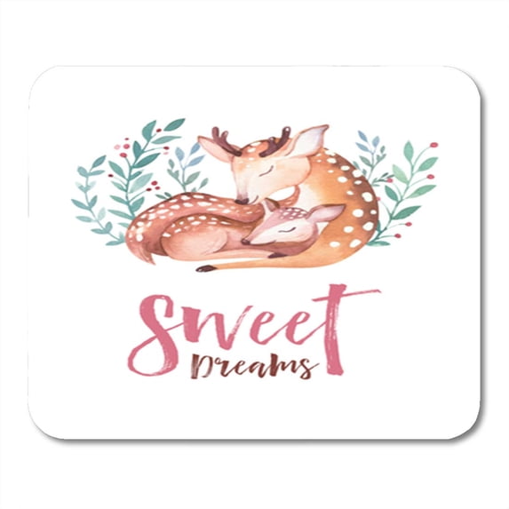 Cute Watercolor Baby Deer Nursery for Children Pattern Mousepad Mouse Pad Mouse Mat 9x10 inch